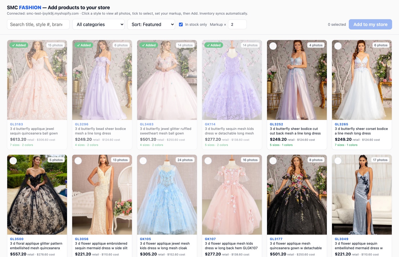 SMC Fashion dropship catalog browser